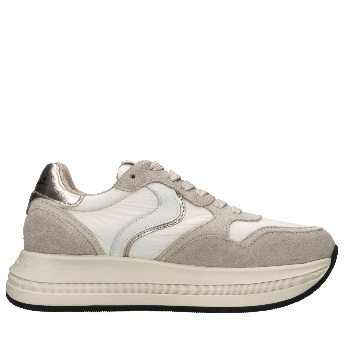 Sneakers in pelle e tessuto 
