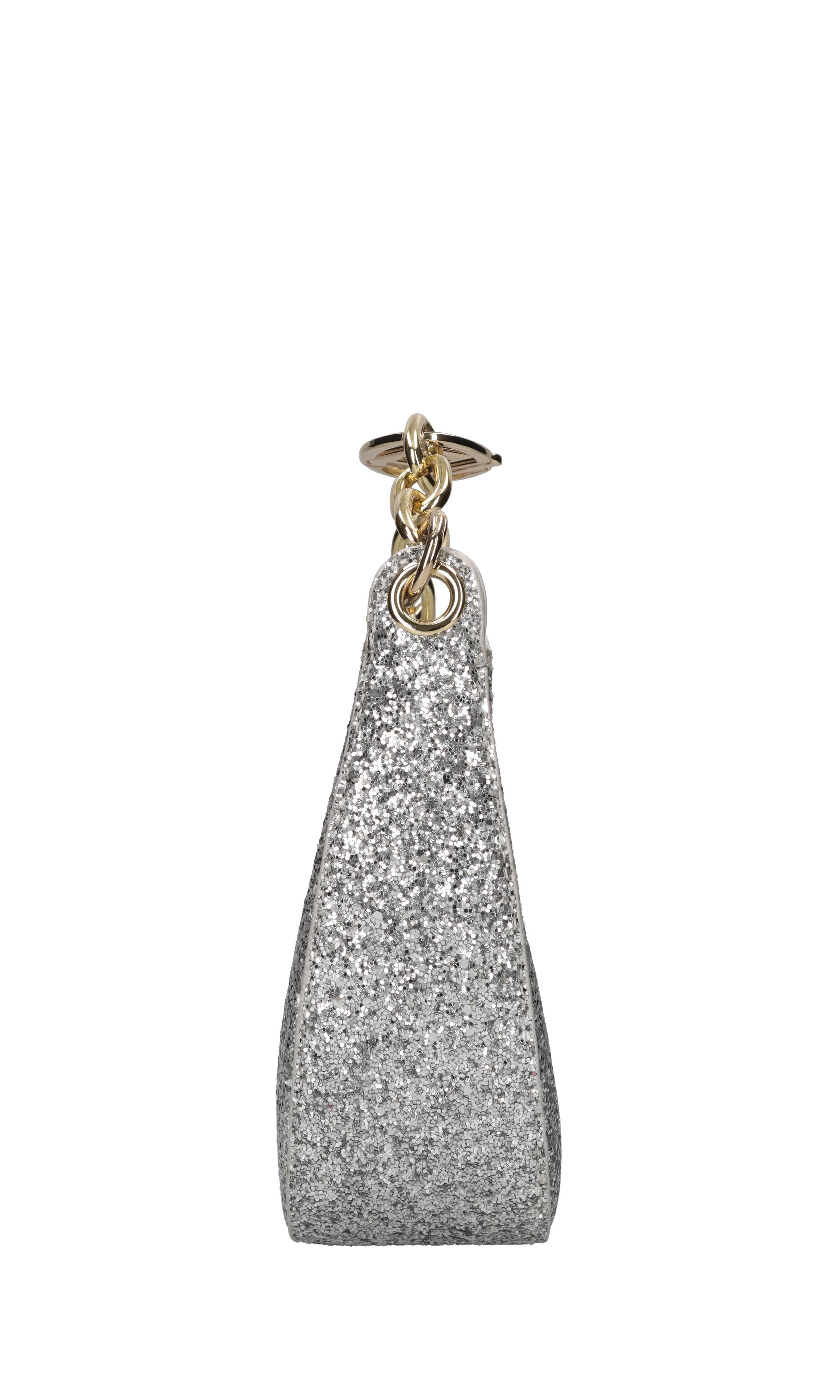 Borsa in ecopelle e glitter 