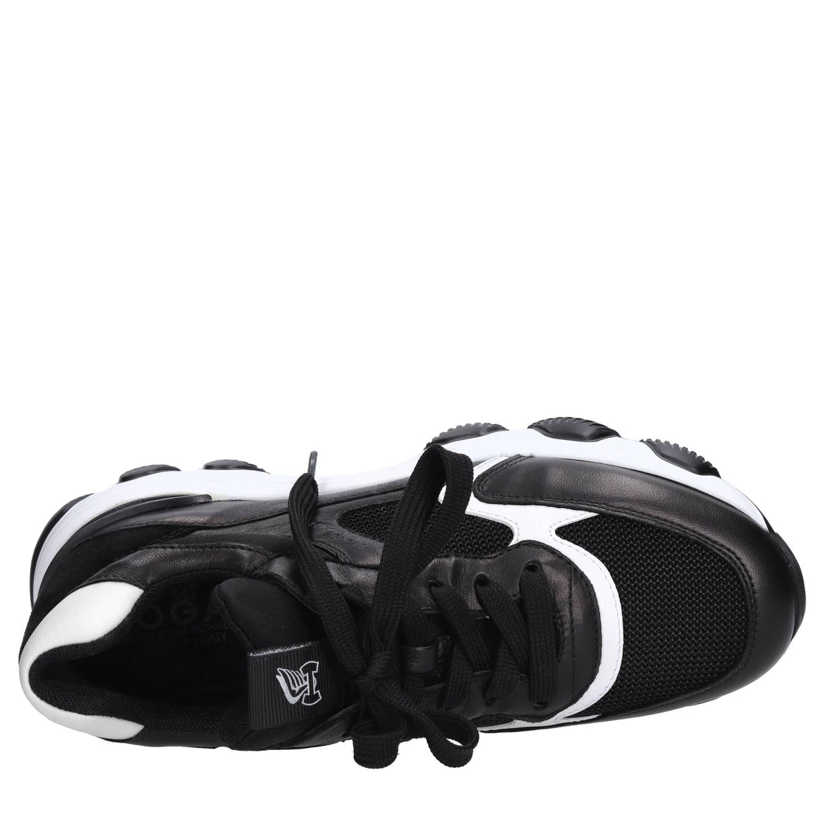 Sneakers in pelle e tessuto 