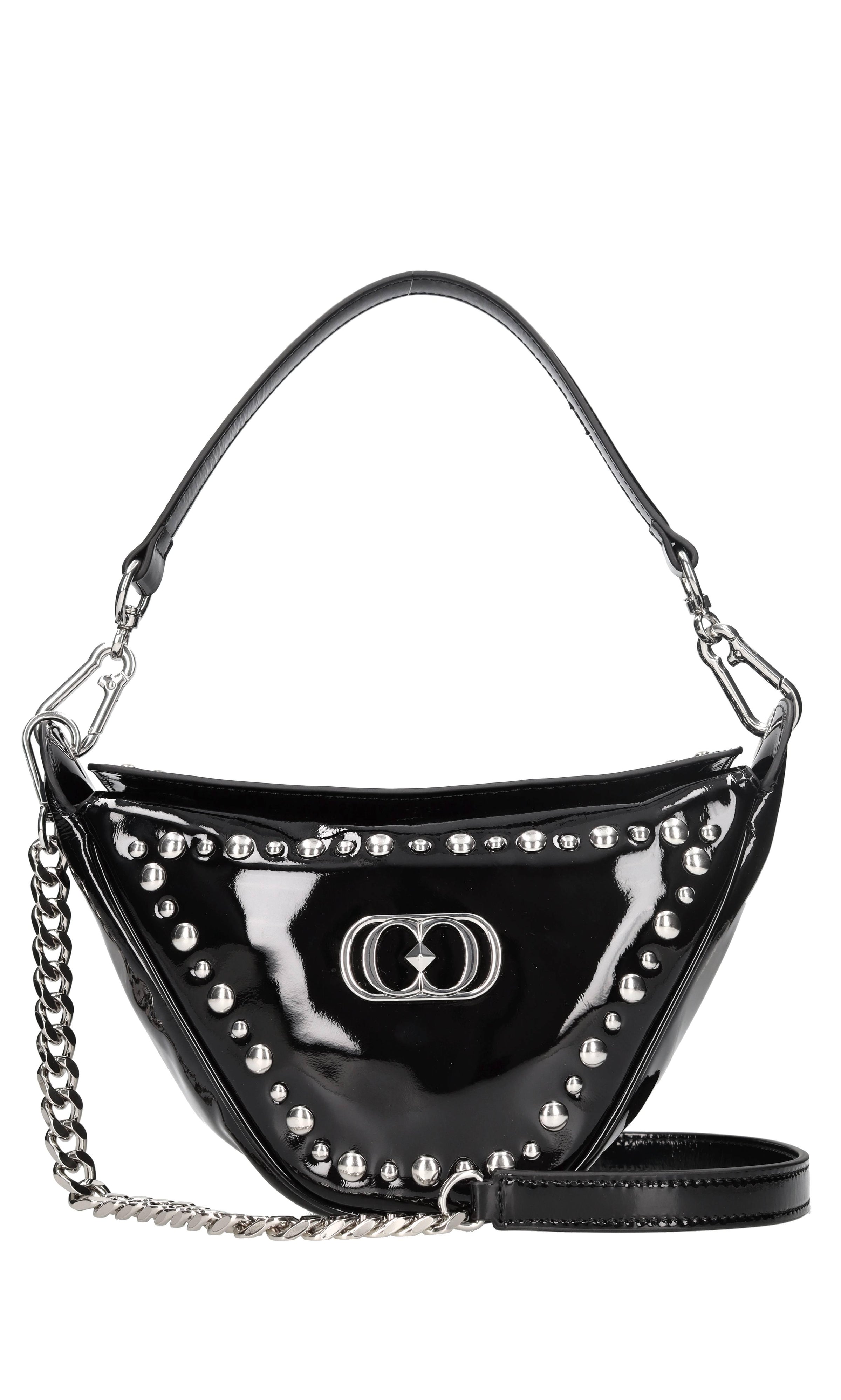 Borsa in vernice e borchie 