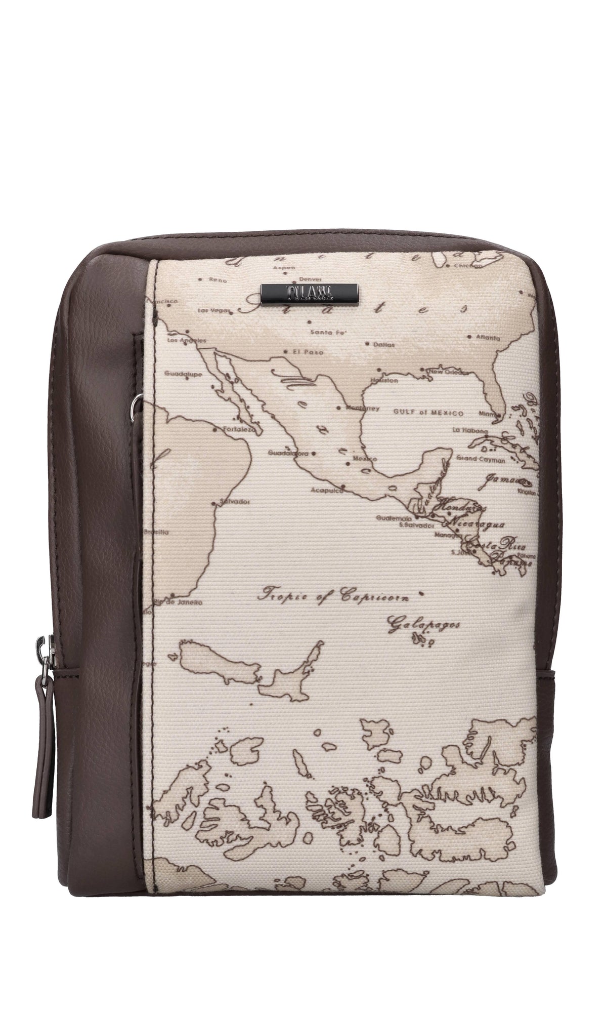 Borsa in ecopelle e tessuto 