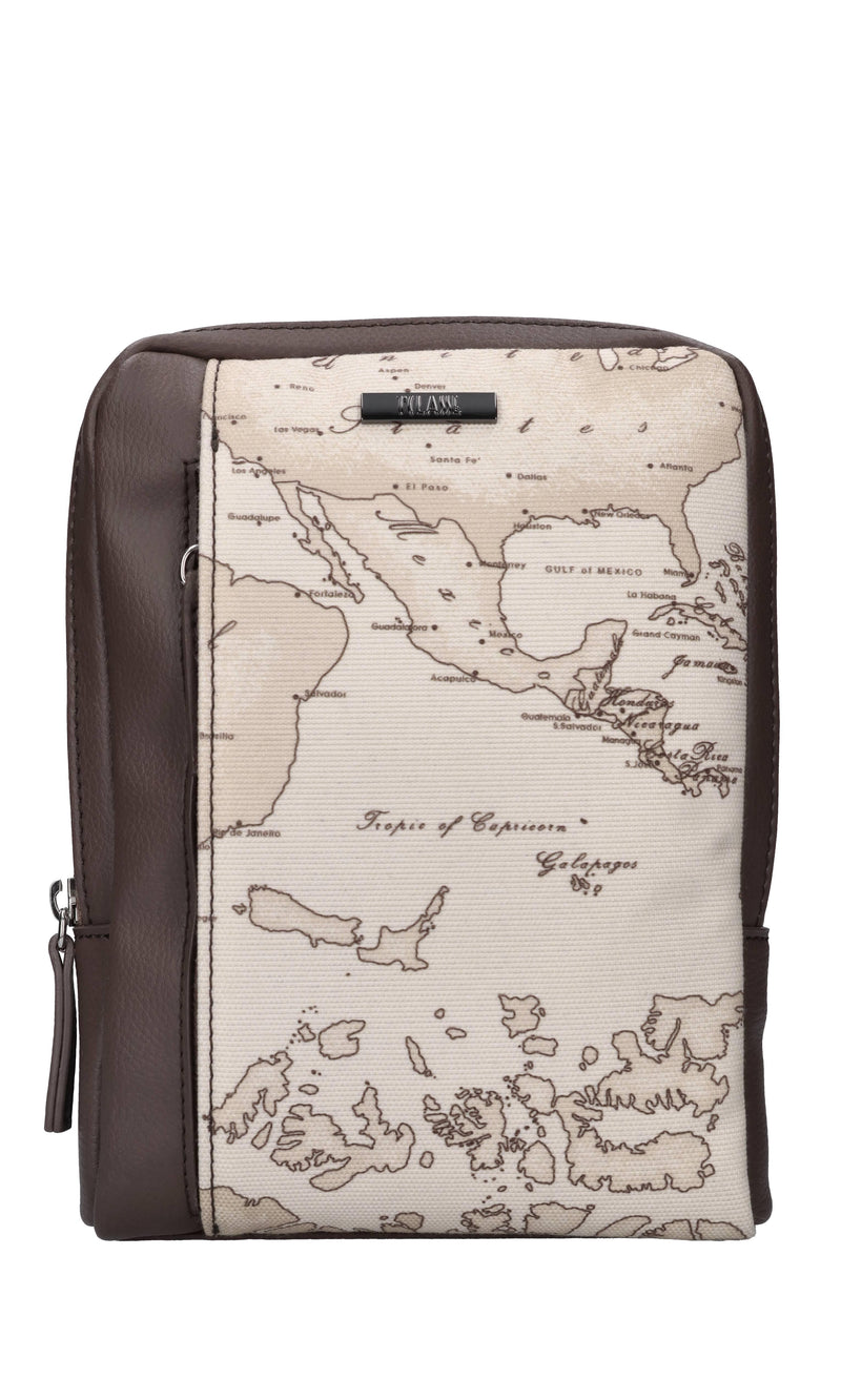 Borsa in ecopelle e tessuto 