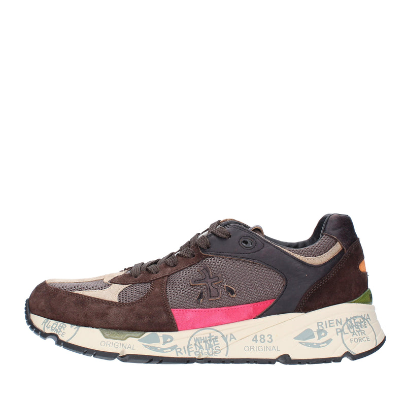 Sneakers in camoscio pelle e tessuto 