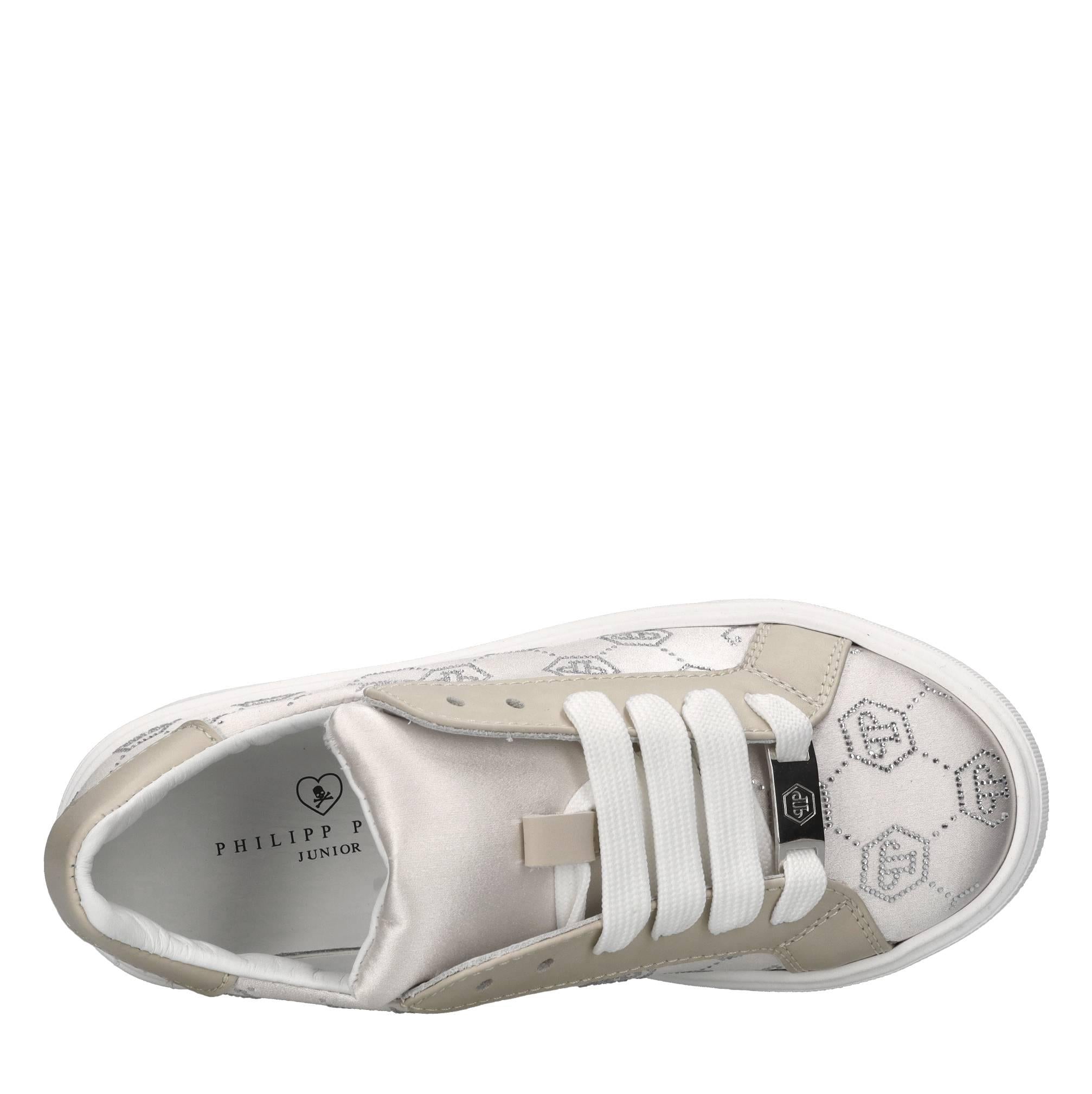 Sneakers in raso e strass 