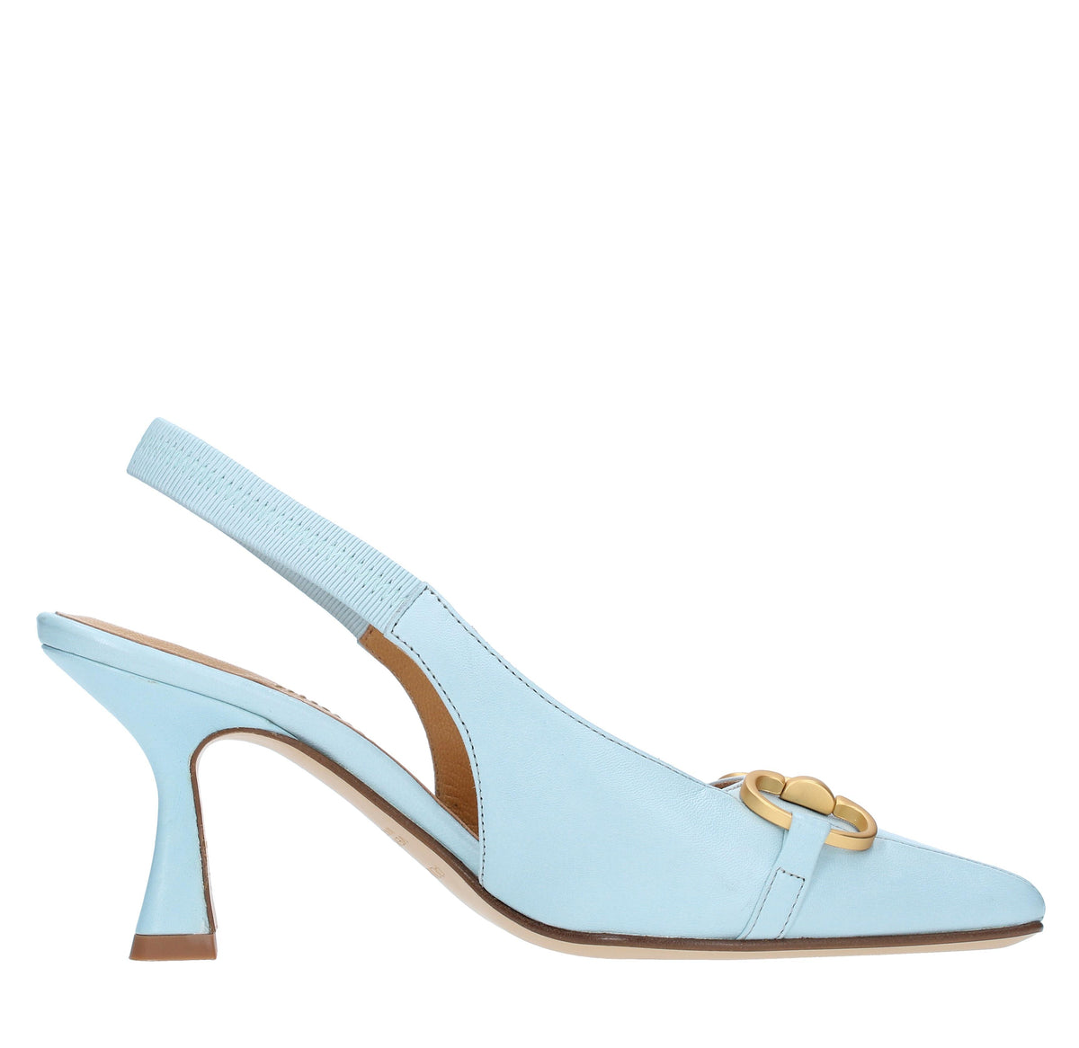 Décolleté slingback in pelle 