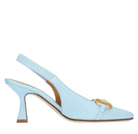 Décolleté slingback in pelle 