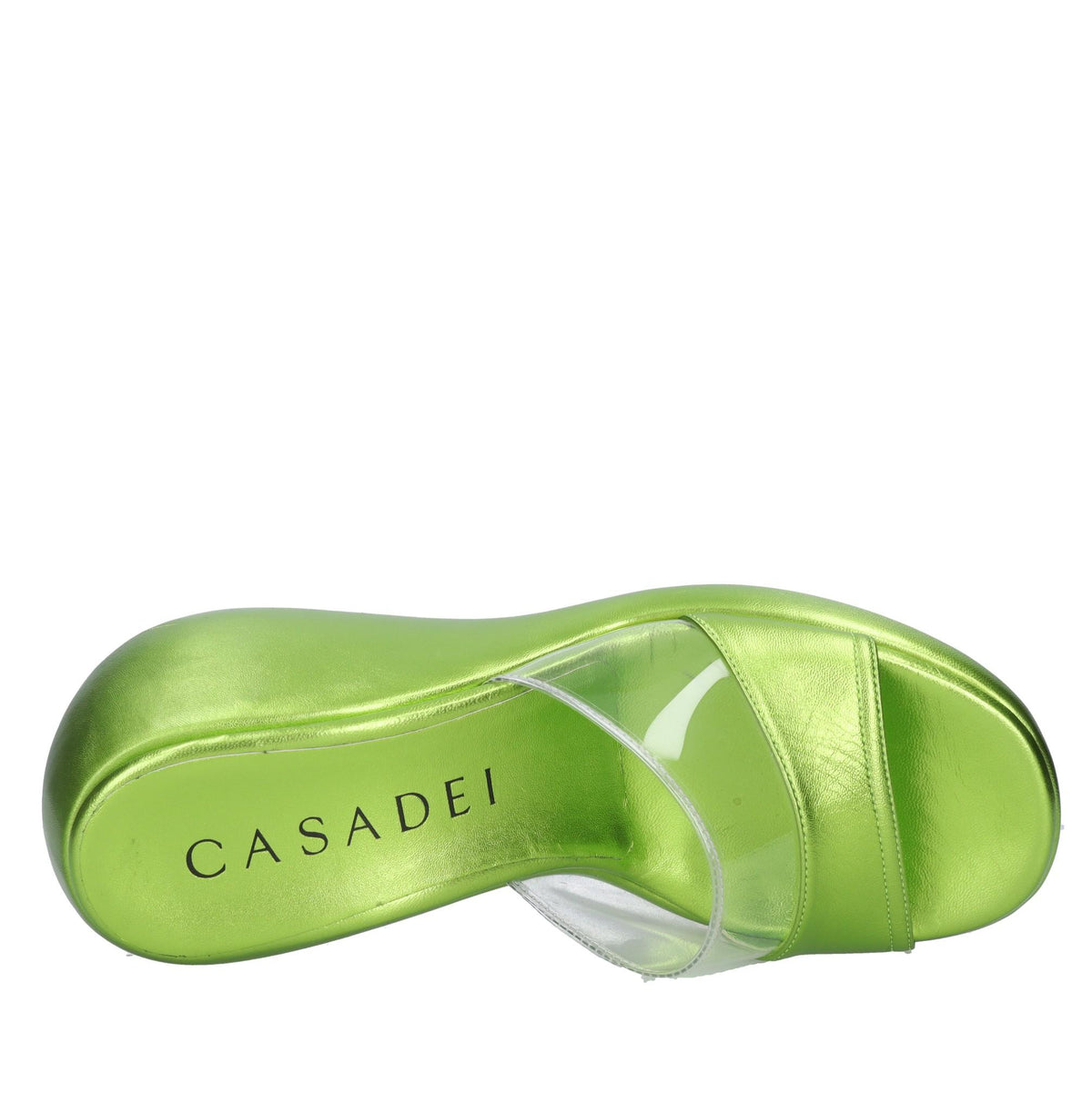 Mules Zeppa in pelle e plexi 