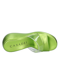 Mules Zeppa in pelle e plexi 