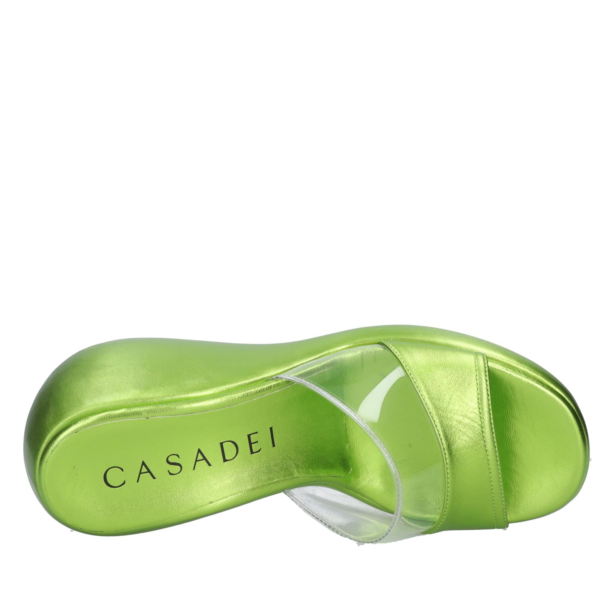 Mules Zeppa in pelle e plexi 