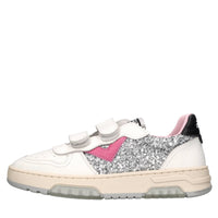 Sneakers in pelle e glitter 