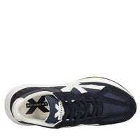 Sneakers in pelle e tessuto 