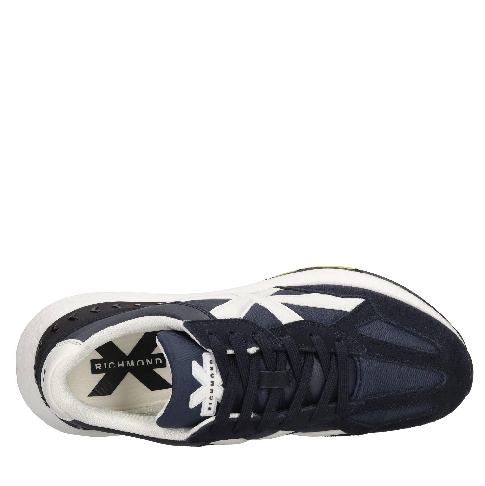 Sneakers in pelle e tessuto 