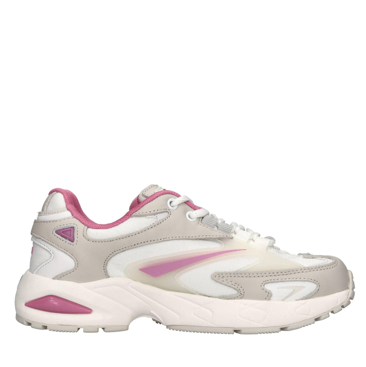Sneakers in pelle e tessuto 