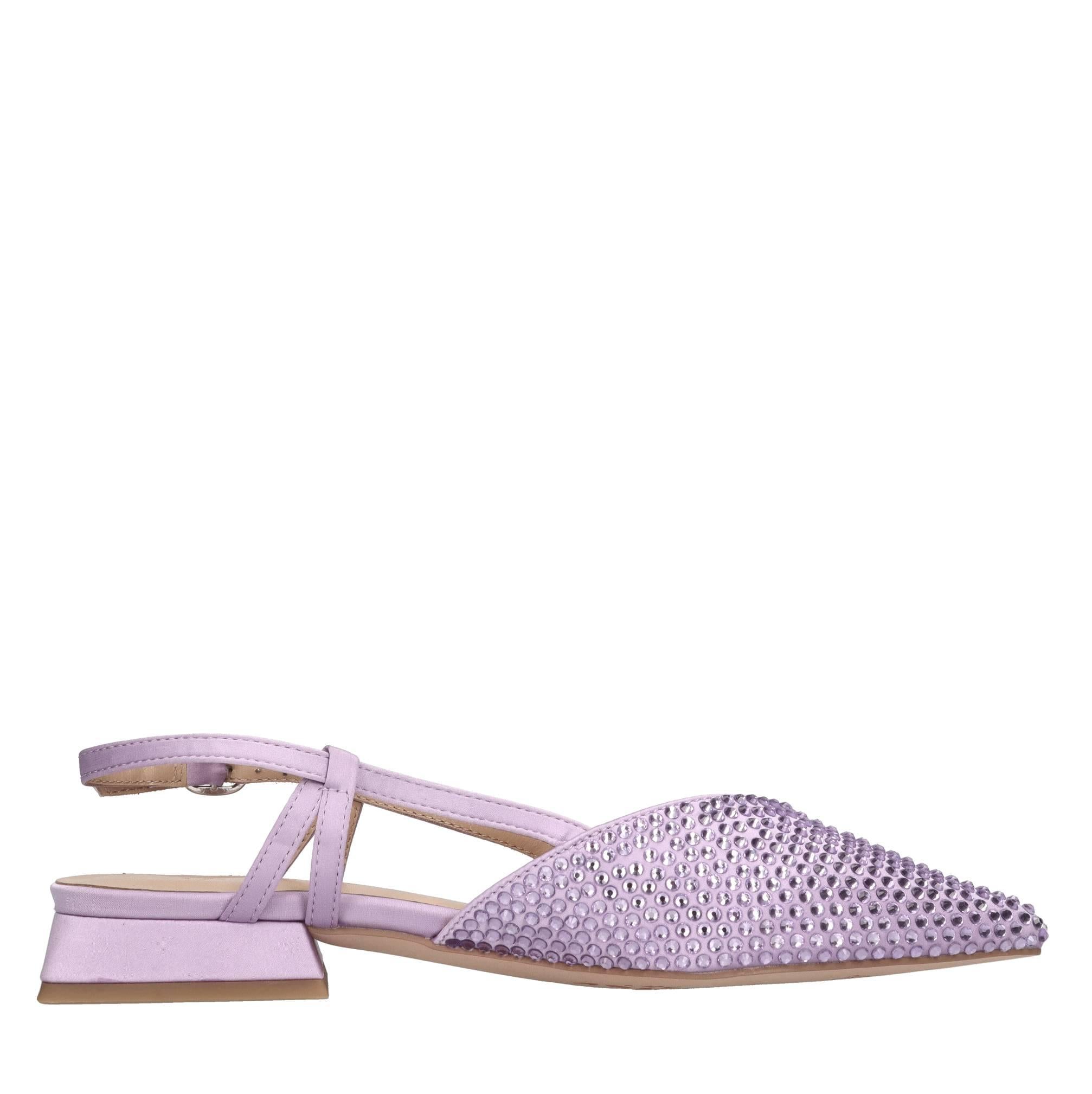 Ballerine slingback in raso e strass 