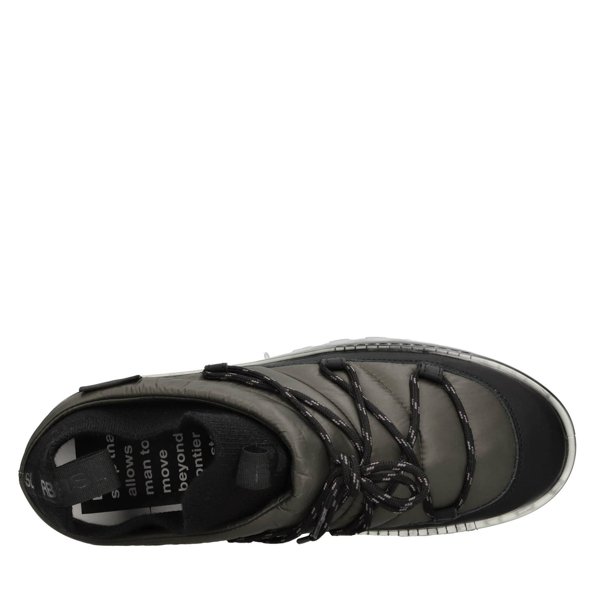 Sneakers in pelle e tessuto 