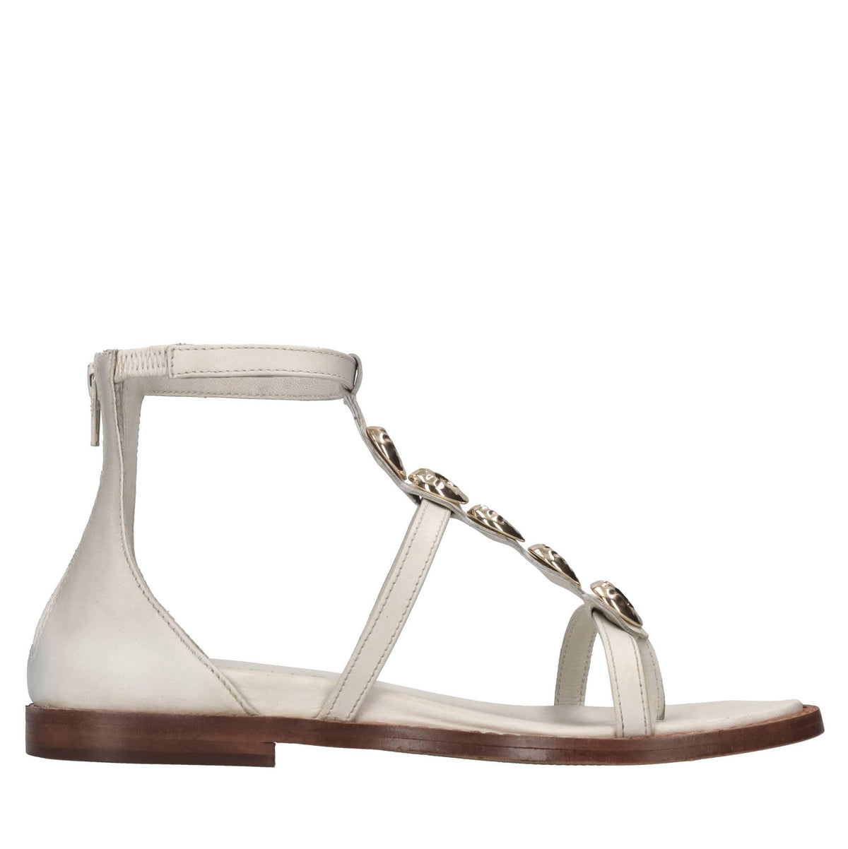 Sandali flat in pelle 