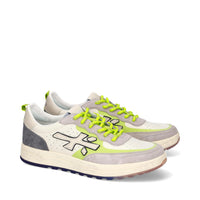 Sneakers in pelle scamosciata, tessuto e inserti in pelle 