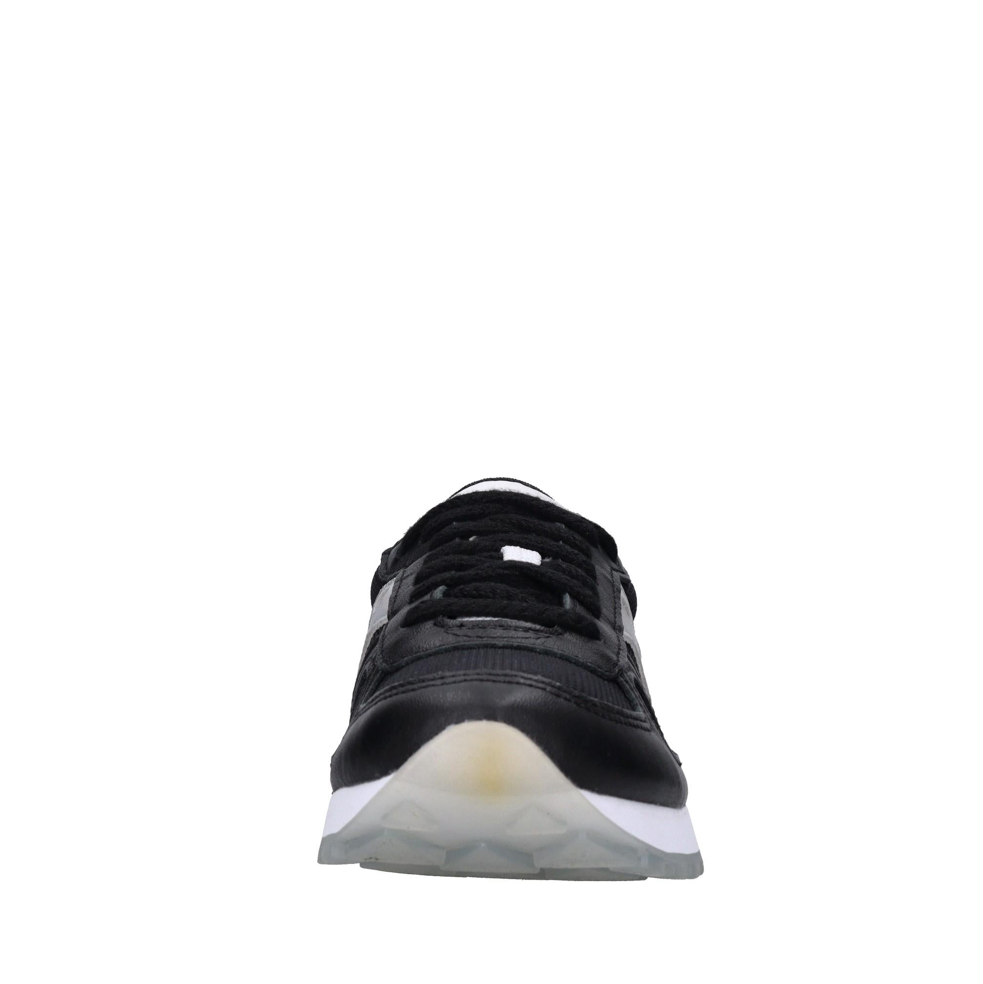 Sneakers in pelle e tessuto 