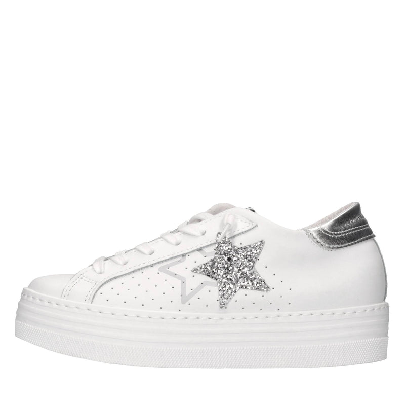 Sneakers in pelle e glitter 