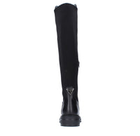 Stivali in pelle e tessuto elasticizzato 