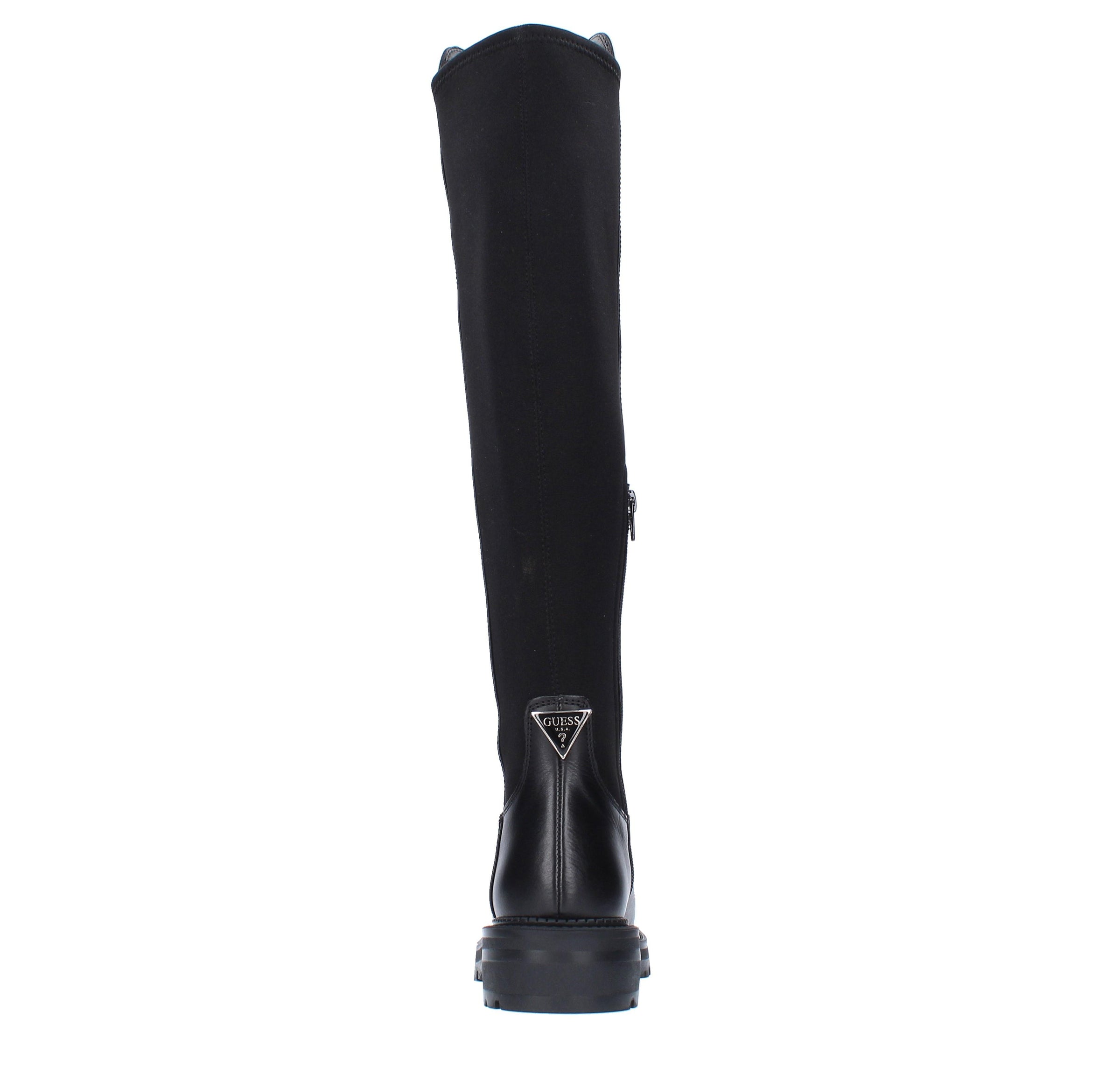 Stivali in pelle e tessuto elasticizzato 