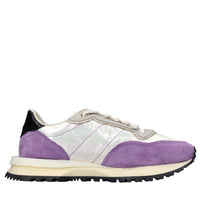 Sneakers in pelle e tessuto 