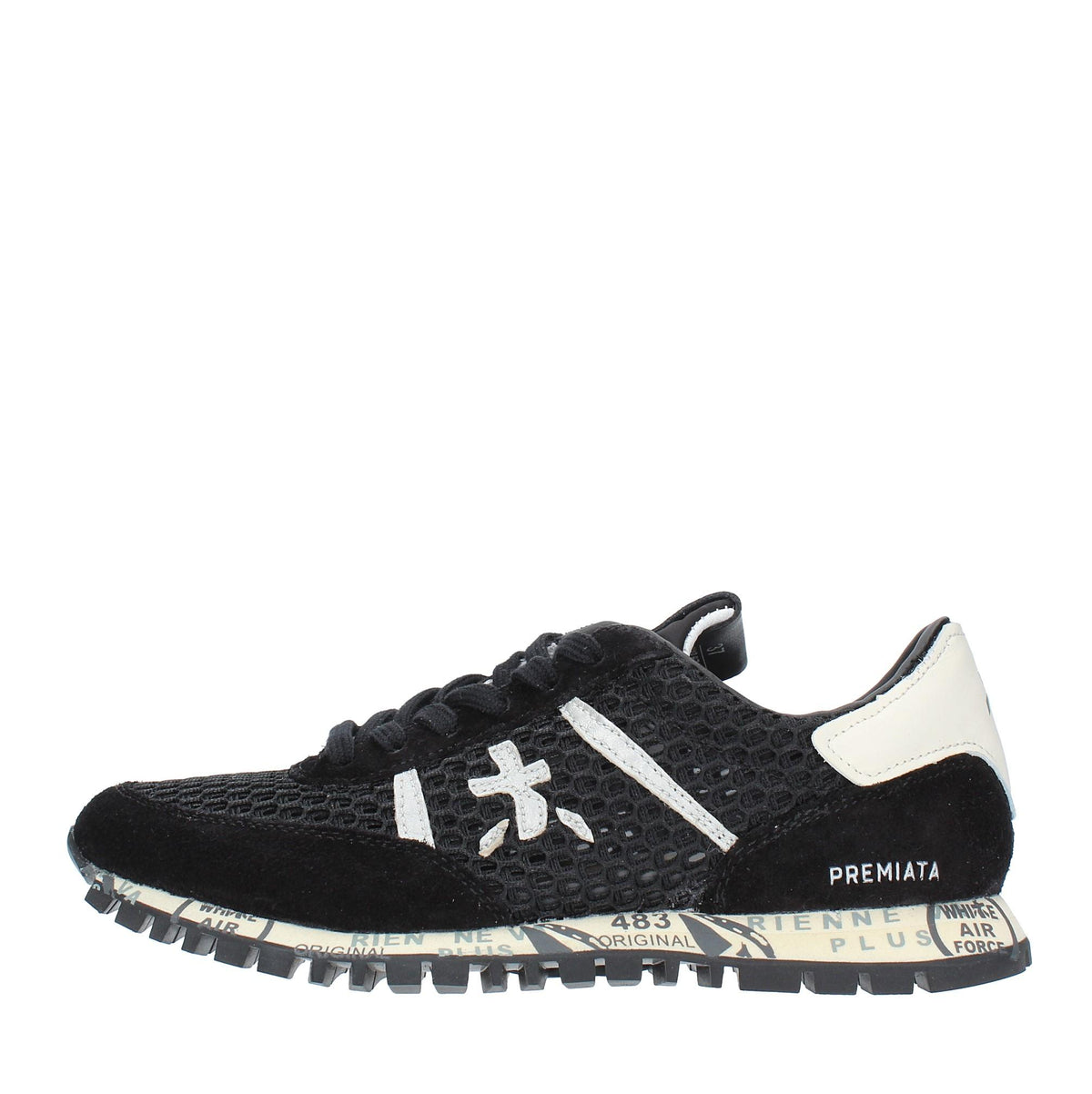 Sneakers in camoscio e tessuto 