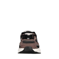 Sneakers in pelle e tessuto 