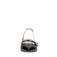 Décolleté slingback in pelle e vernice 