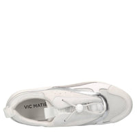 Sneakers in pelle e tessuto 