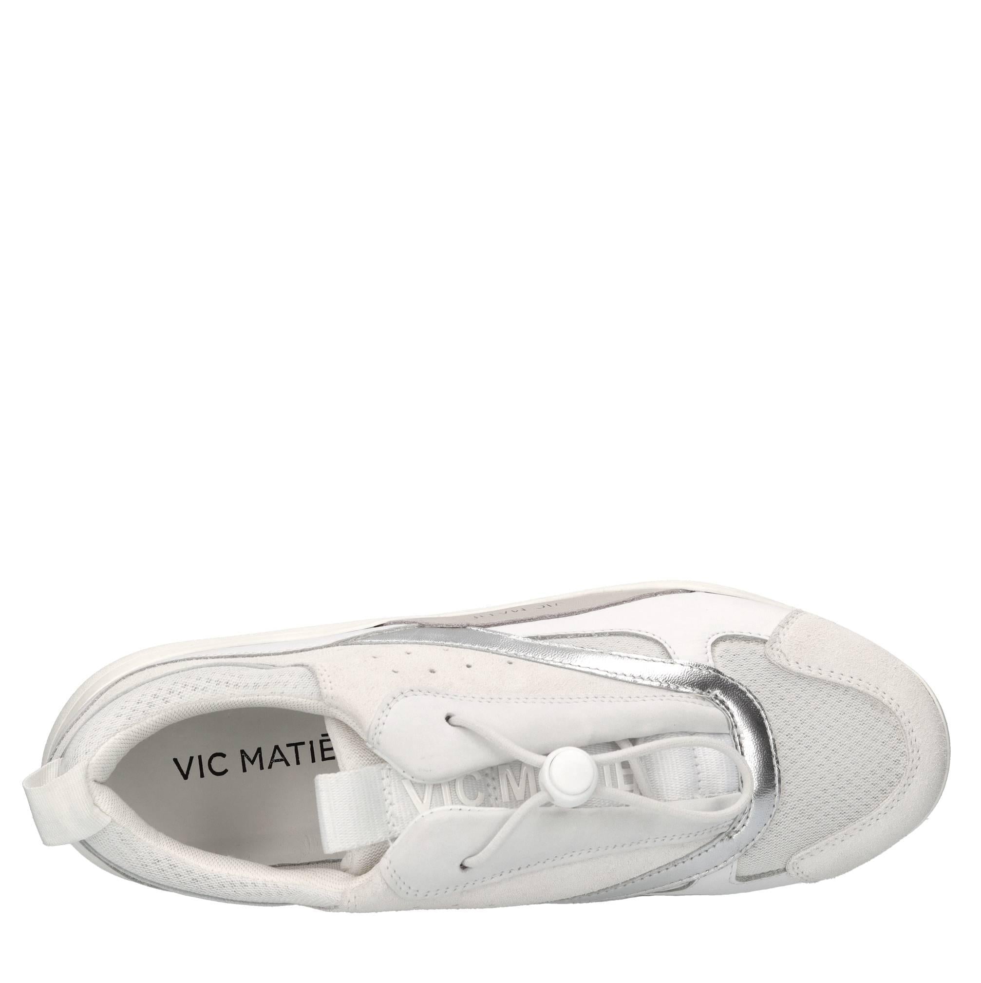 Sneakers in pelle e tessuto 