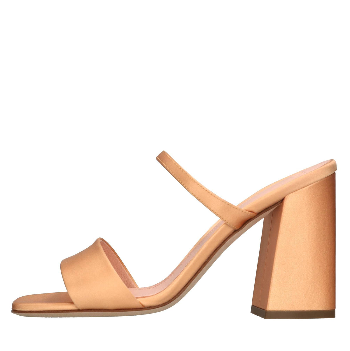 Mules in raso e pelle 