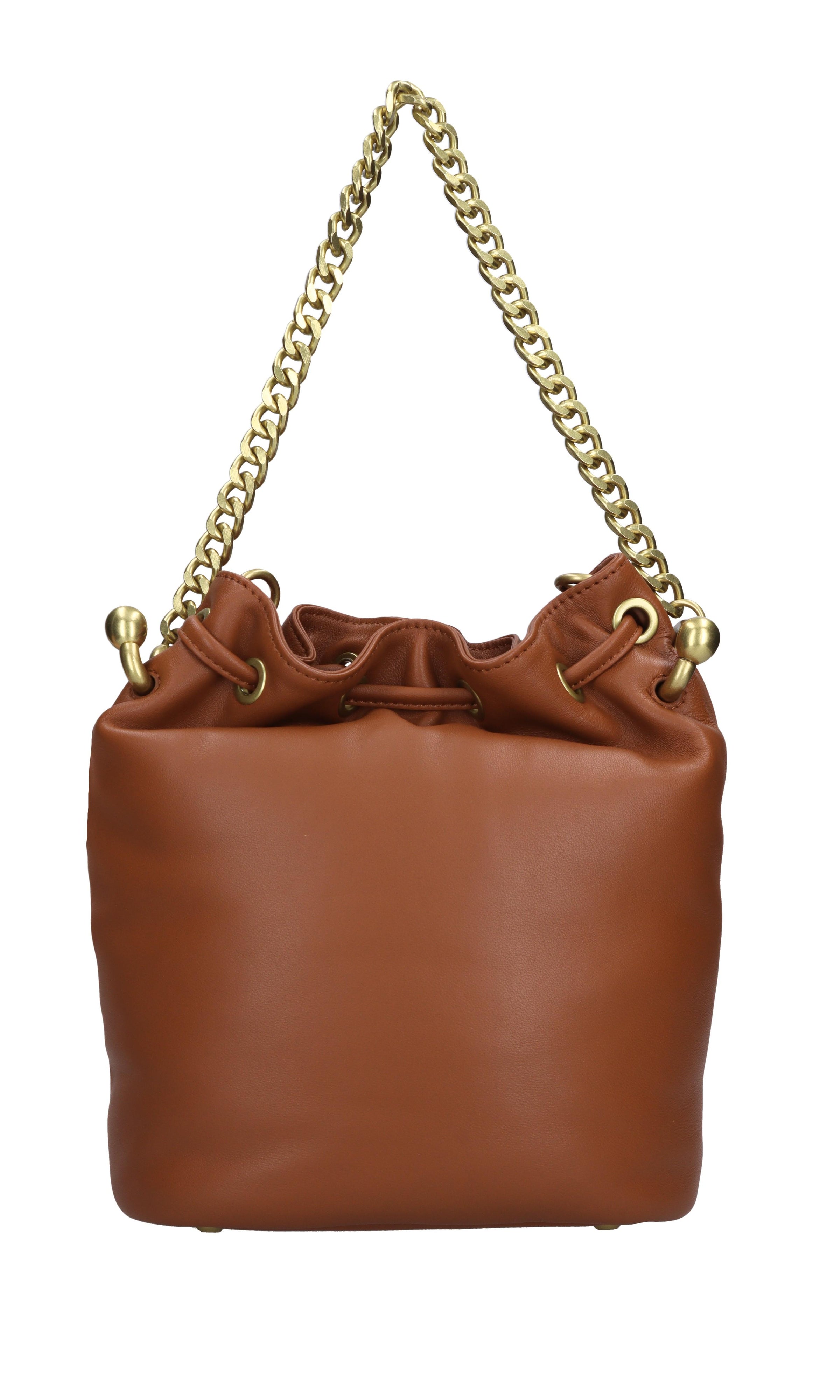 Borsa WOVEN LOGO GINGER in pelle 