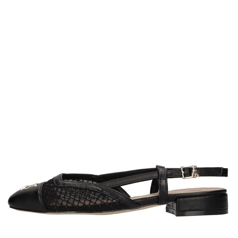 Flat in ecopelle,rete in tessuto e strass 