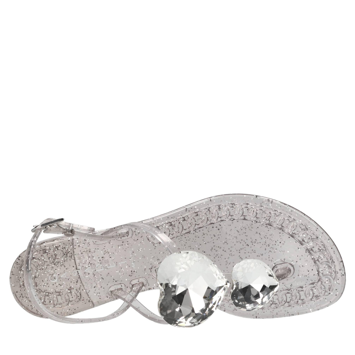 Sandali flat Jelly Glitter in PVC e Swarovski 