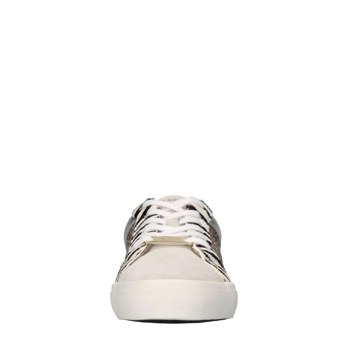 Sneakers in pelle cavallino e glitter 