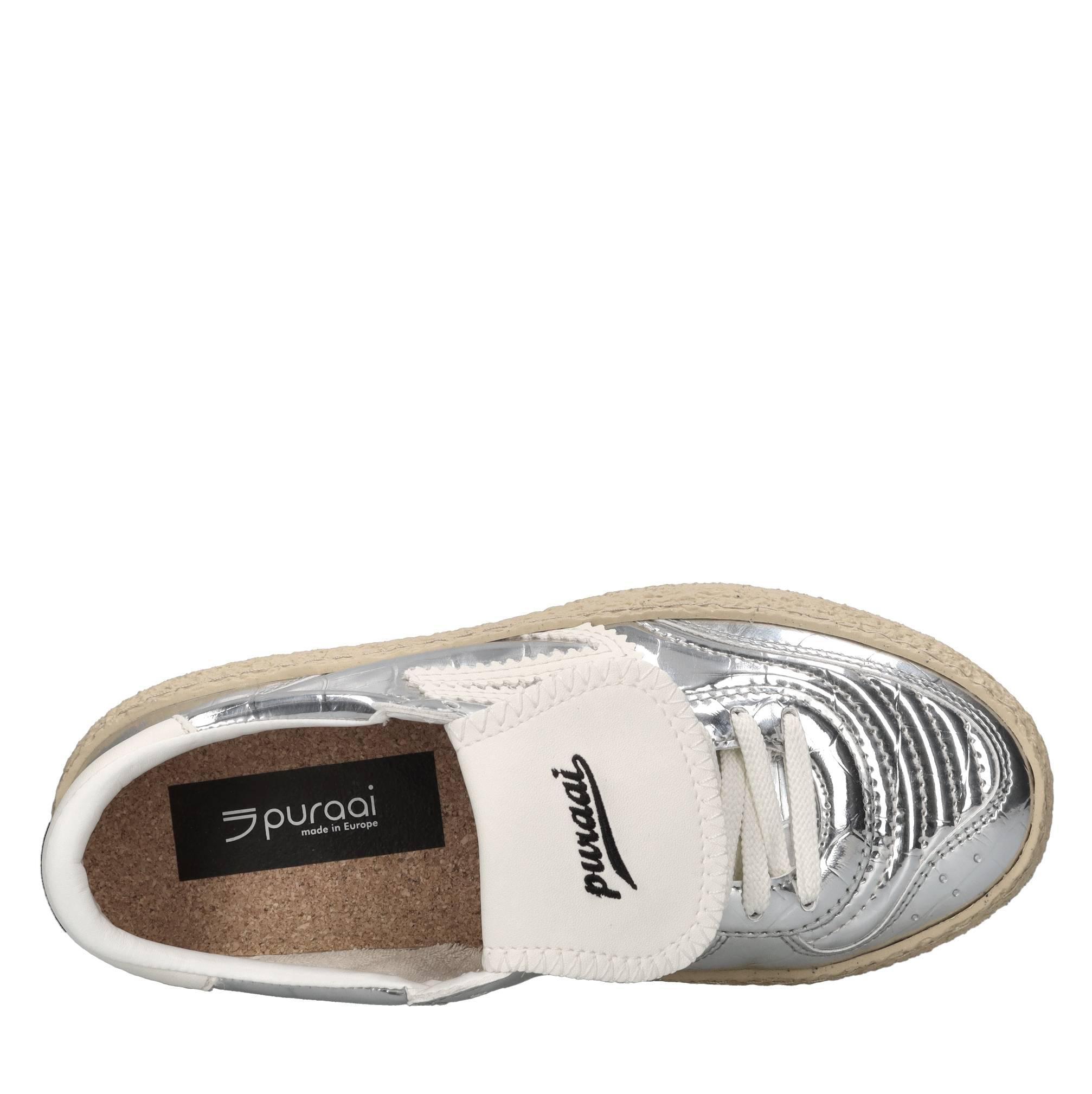 Sneakers in ecopelle e tessuto 