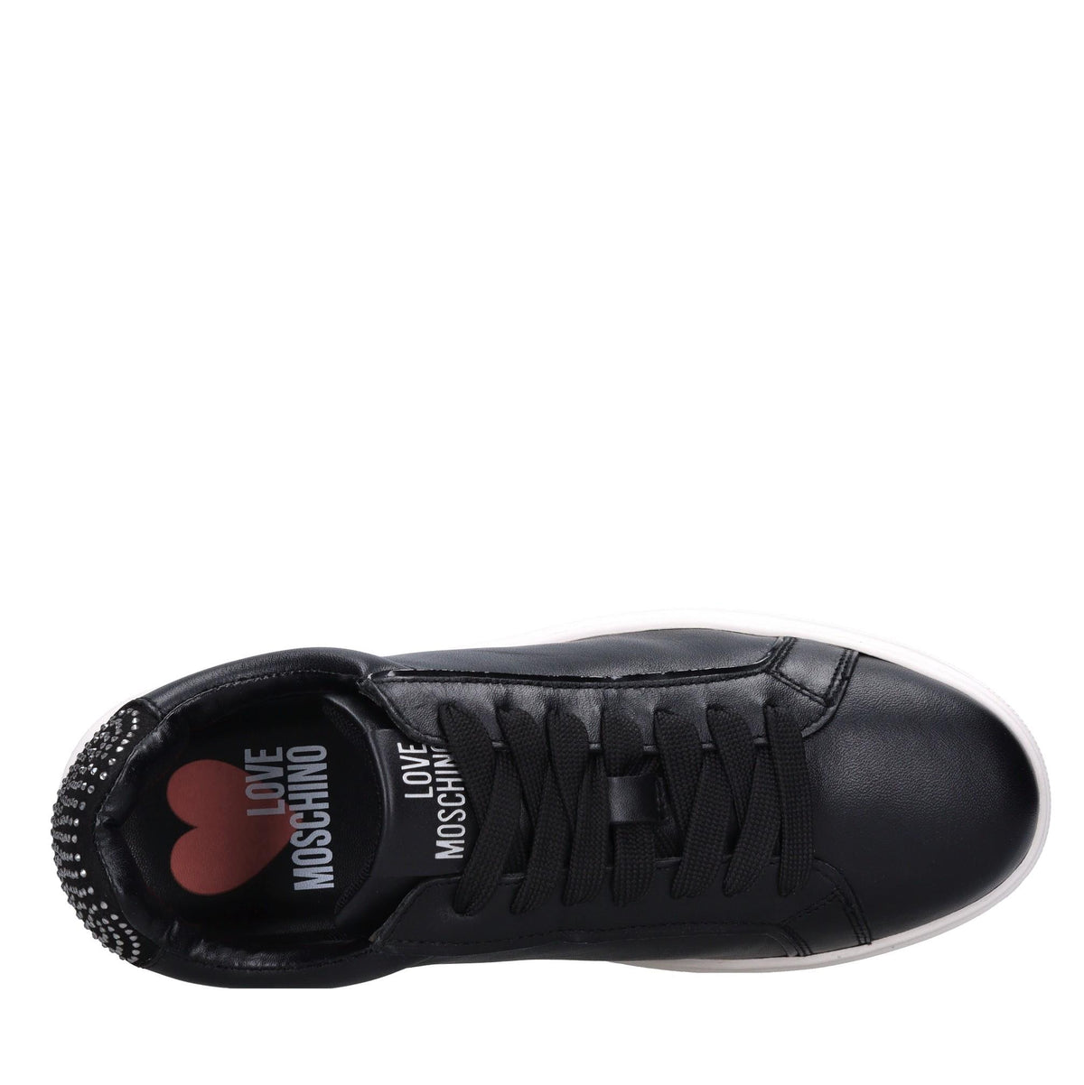 Sneakers in pelle, ecopelle e strass 