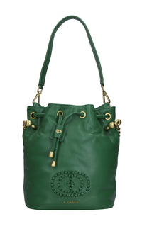 Borsa WOVEN LOGO GINGER in pelle 