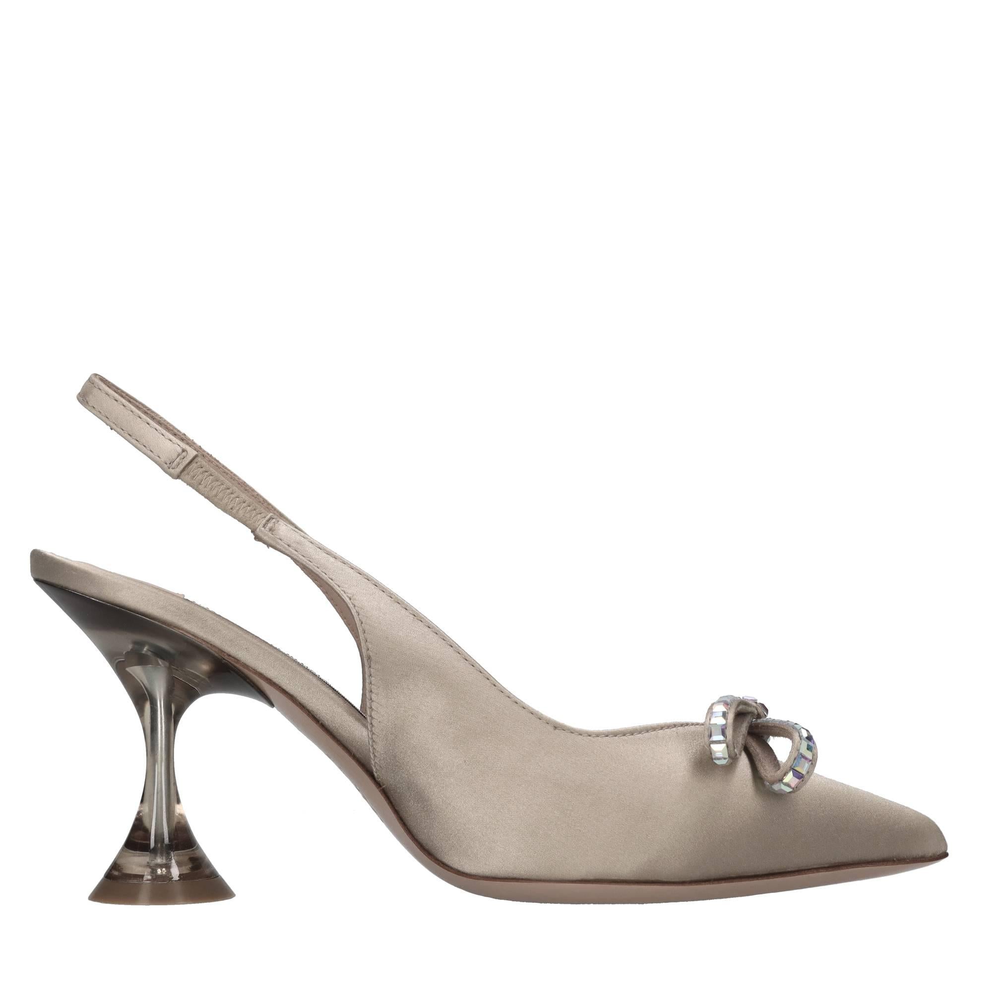 Décolléte slingback in raso 