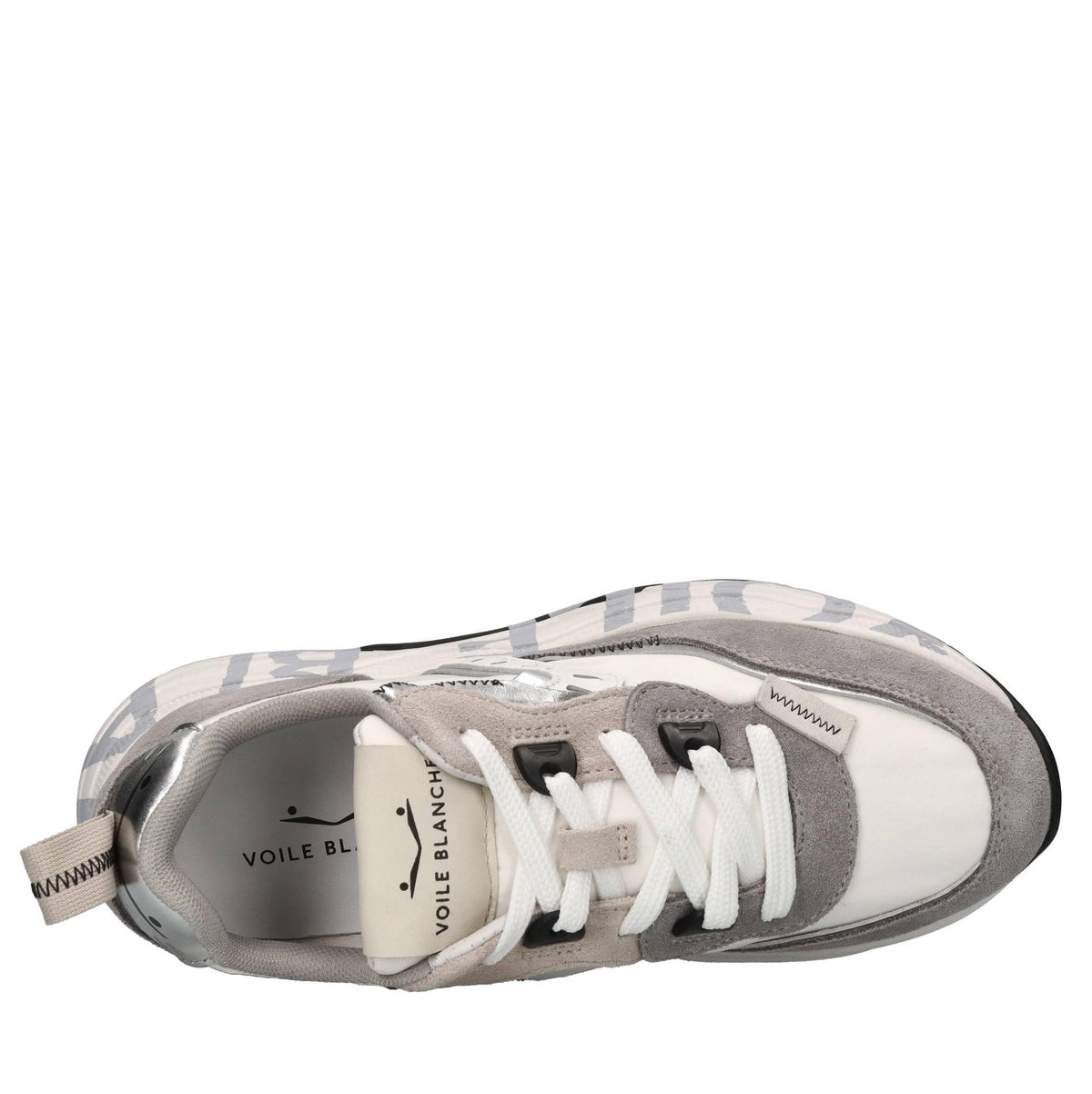 Sneakers in pelle e tessuto 