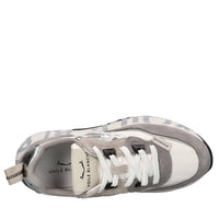 Sneakers in pelle e tessuto 