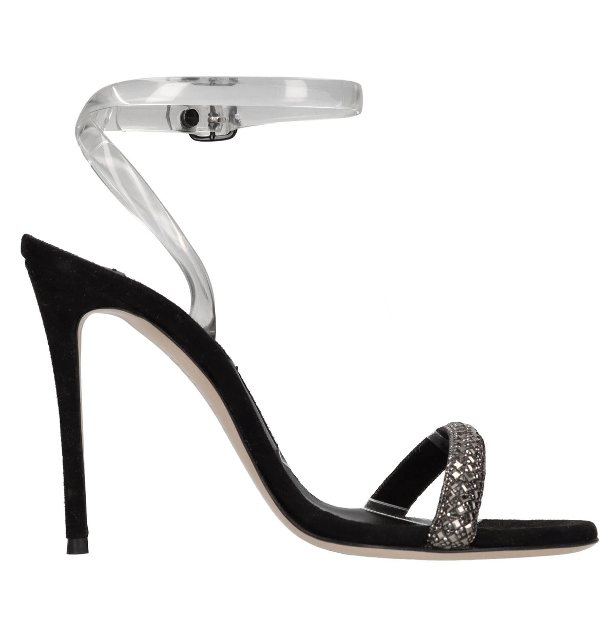 Sandali Stratosper in camoscio, strass e Pvc 