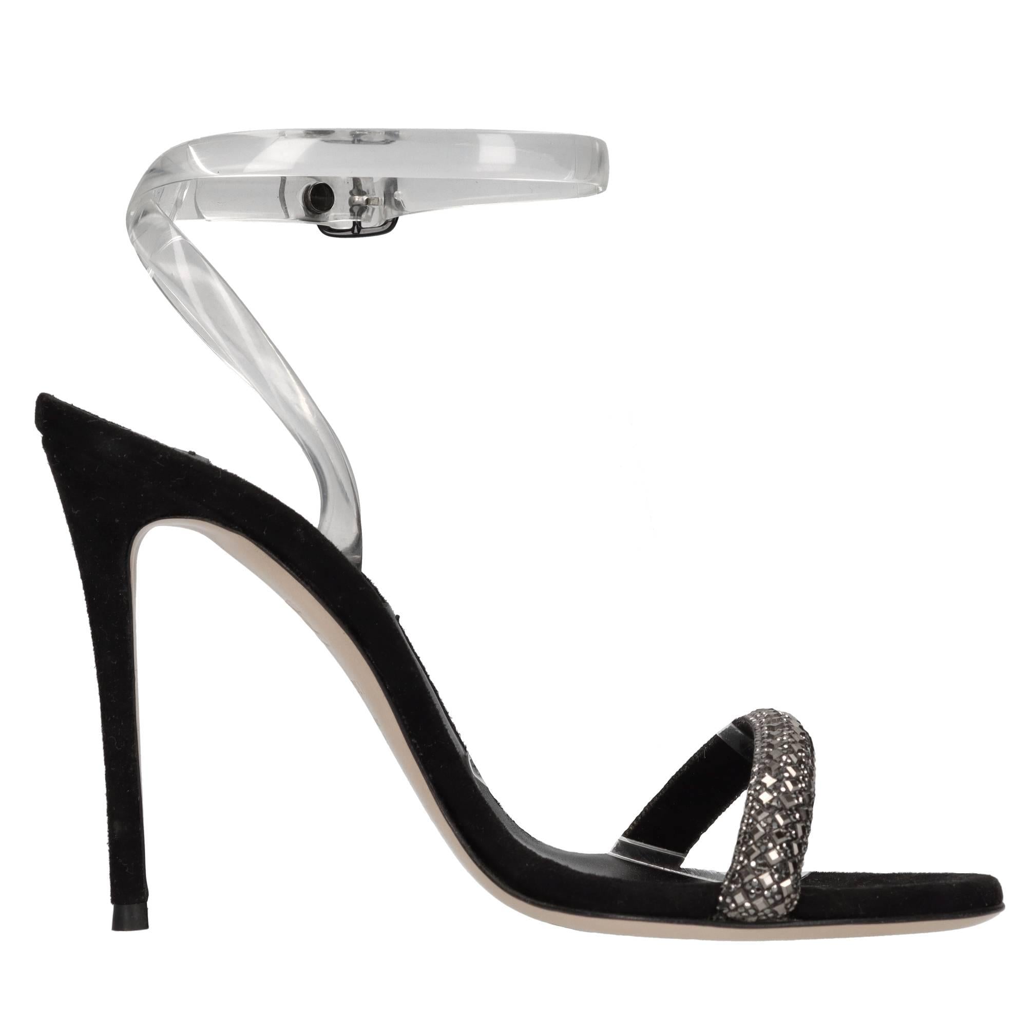 Sandali Stratosper in camoscio, strass e Pvc 