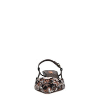 Décolleté slingback Fiona in pelle e tessuto 