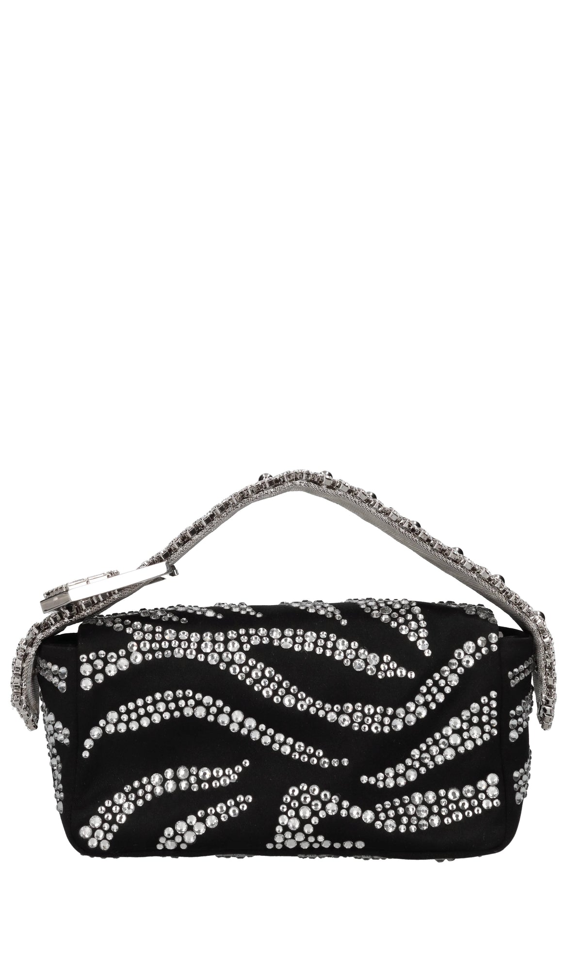 Borsa mini in raso e strass 