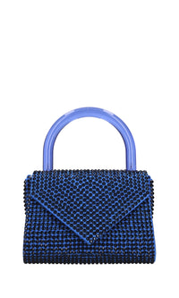 Borsa mini Cookie in raso e strass 