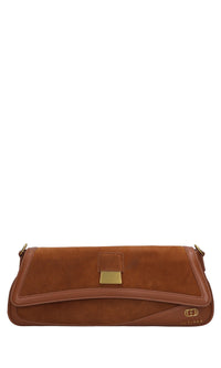 Borsa irregular in pelle e camoscio 