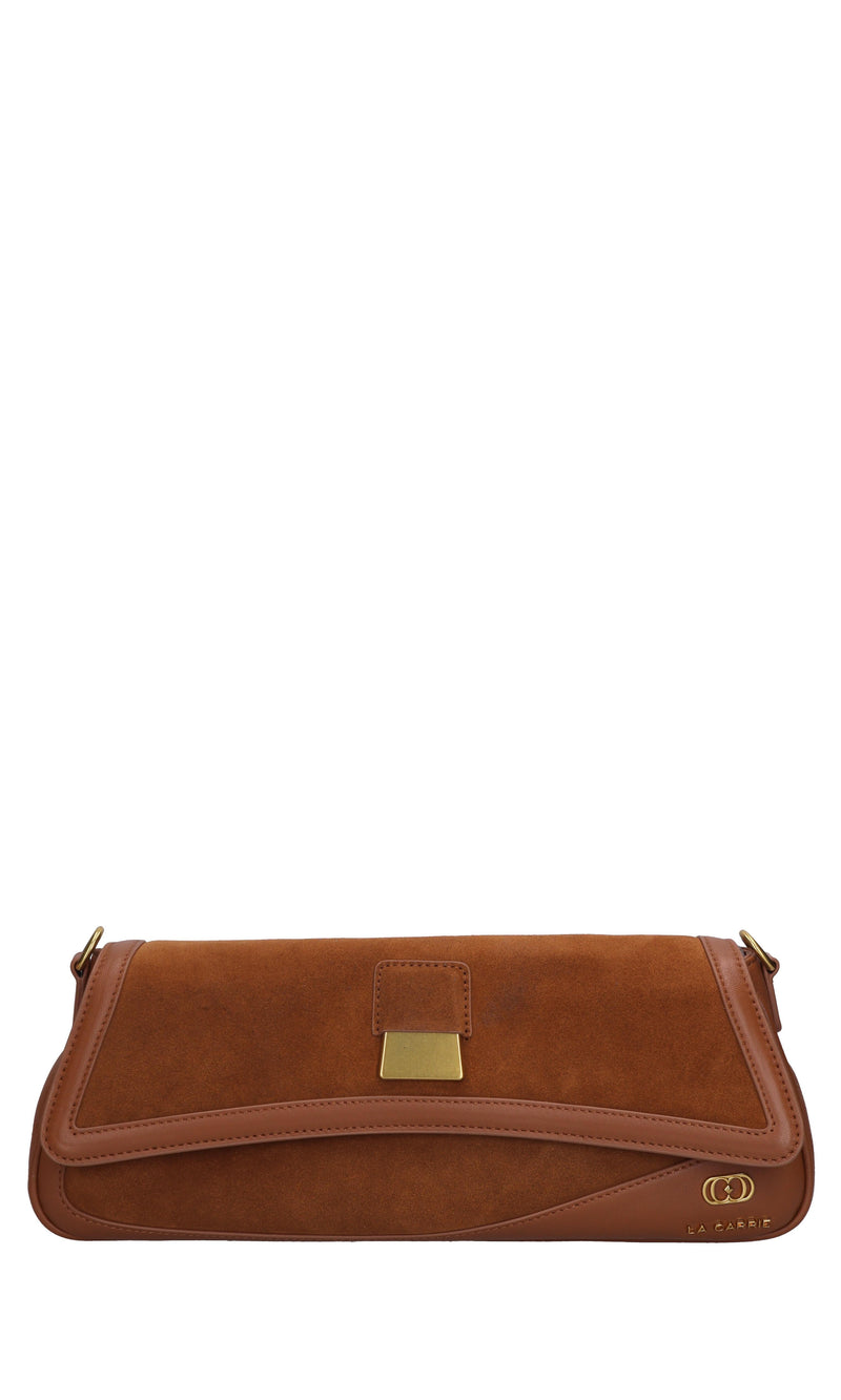 Borsa irregular in pelle e camoscio 