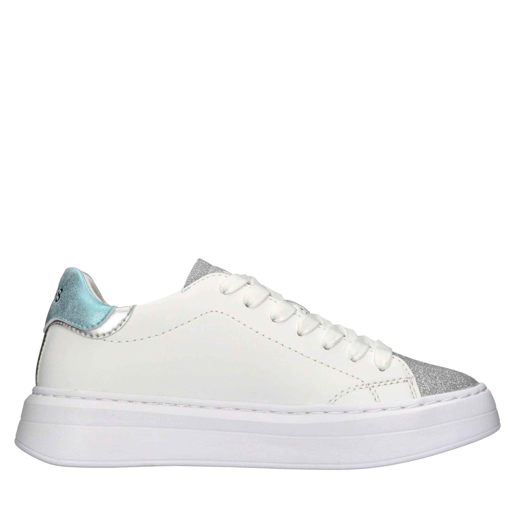Sneakers in pelle e tessuto 